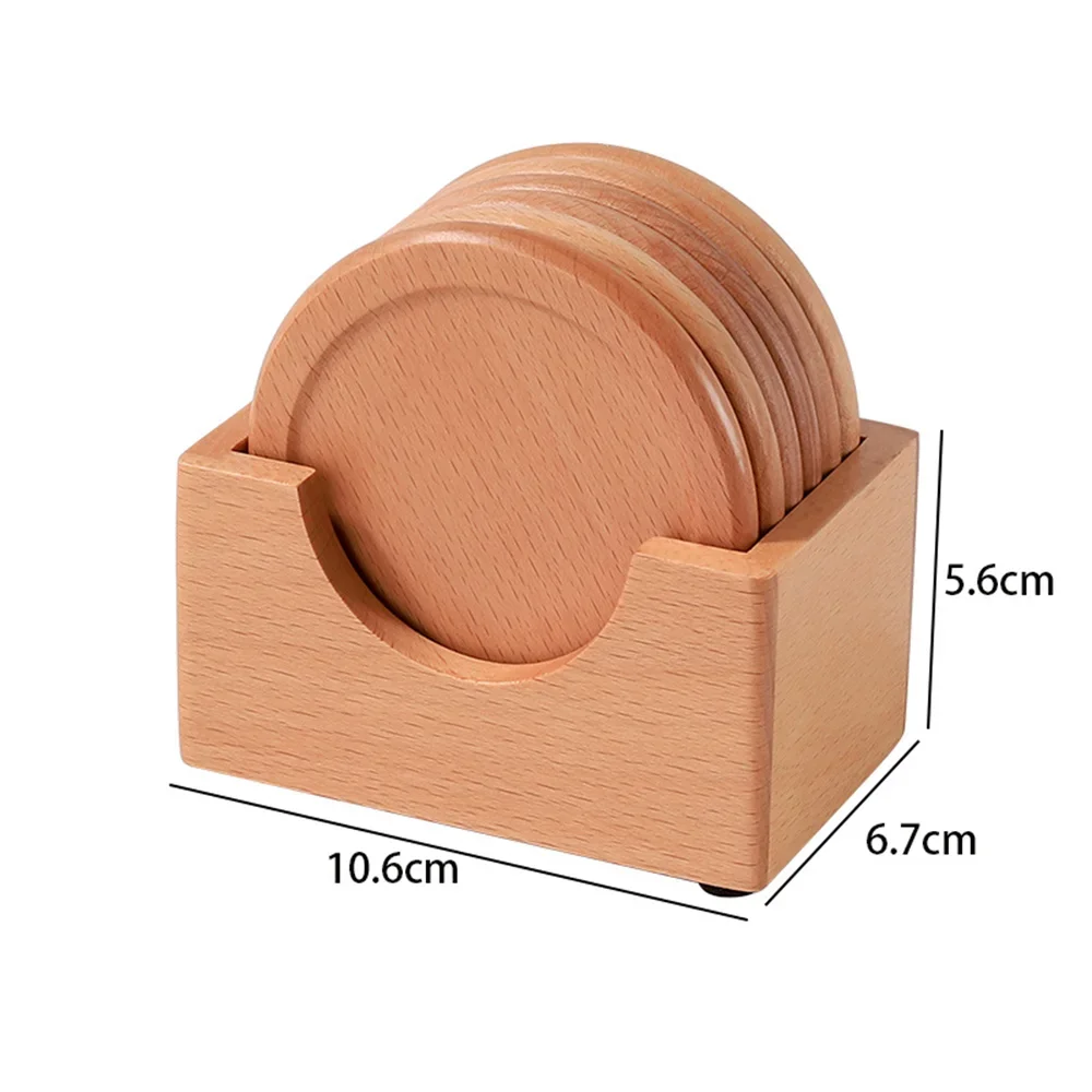 6Pcs/Set Walnut Wood Coasters 